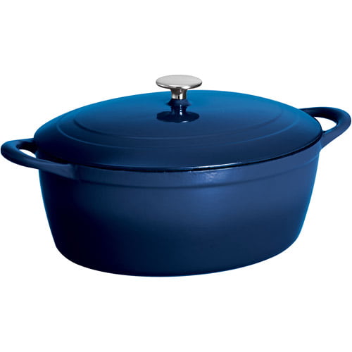 Tramontina 7-Quart Gourmet Cast Iron Covered Oval Dutch Oven 